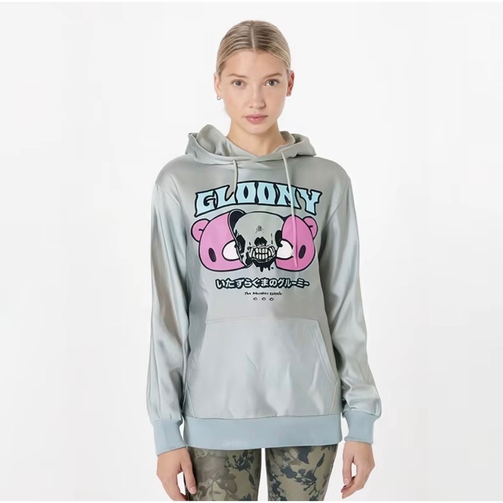 Gloomy Bear The Naughty Grizzly Sage Green Graphic Hoodie GBI048BYMYZ Mens Large